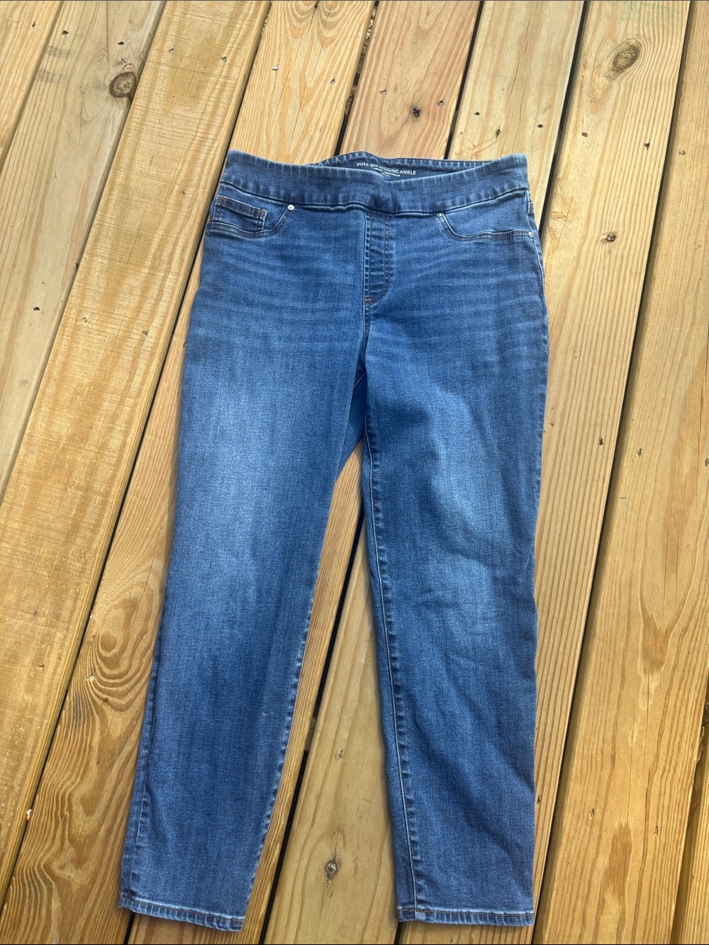 Women’s Blue Stretch Jeggings - chicos us size 10r Pull-On